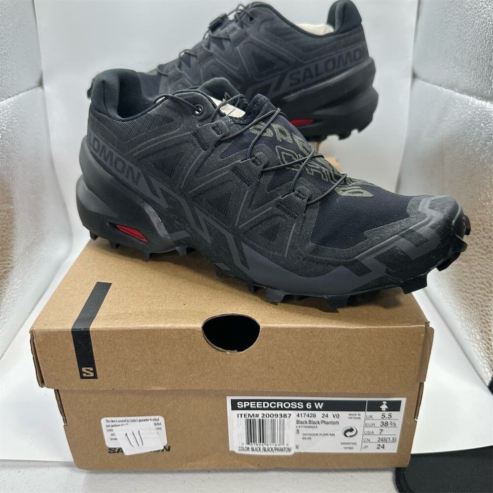 Salomon Speedcross 6 Black Phantom Sneakers 417428 | Women's Size 7 US | NIB